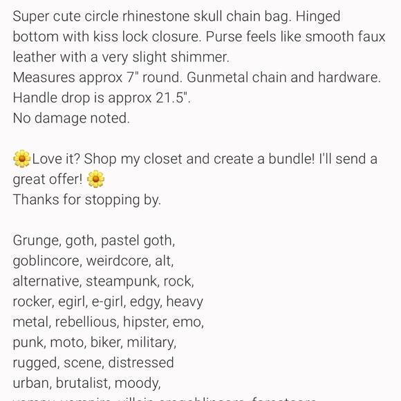 Alessia Rhinestone Skull Pill Box Crossbody Chain Bag. Snap closure. Nwot - Picture 9 of 9